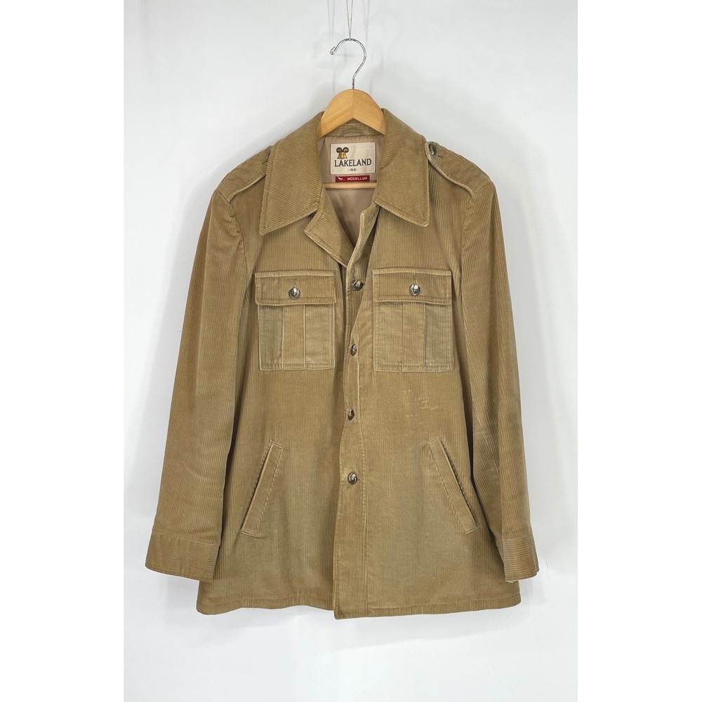 Vintage Lakeland Mens Jacket 44 Corduroy Tan Field Coat Archer Union Made